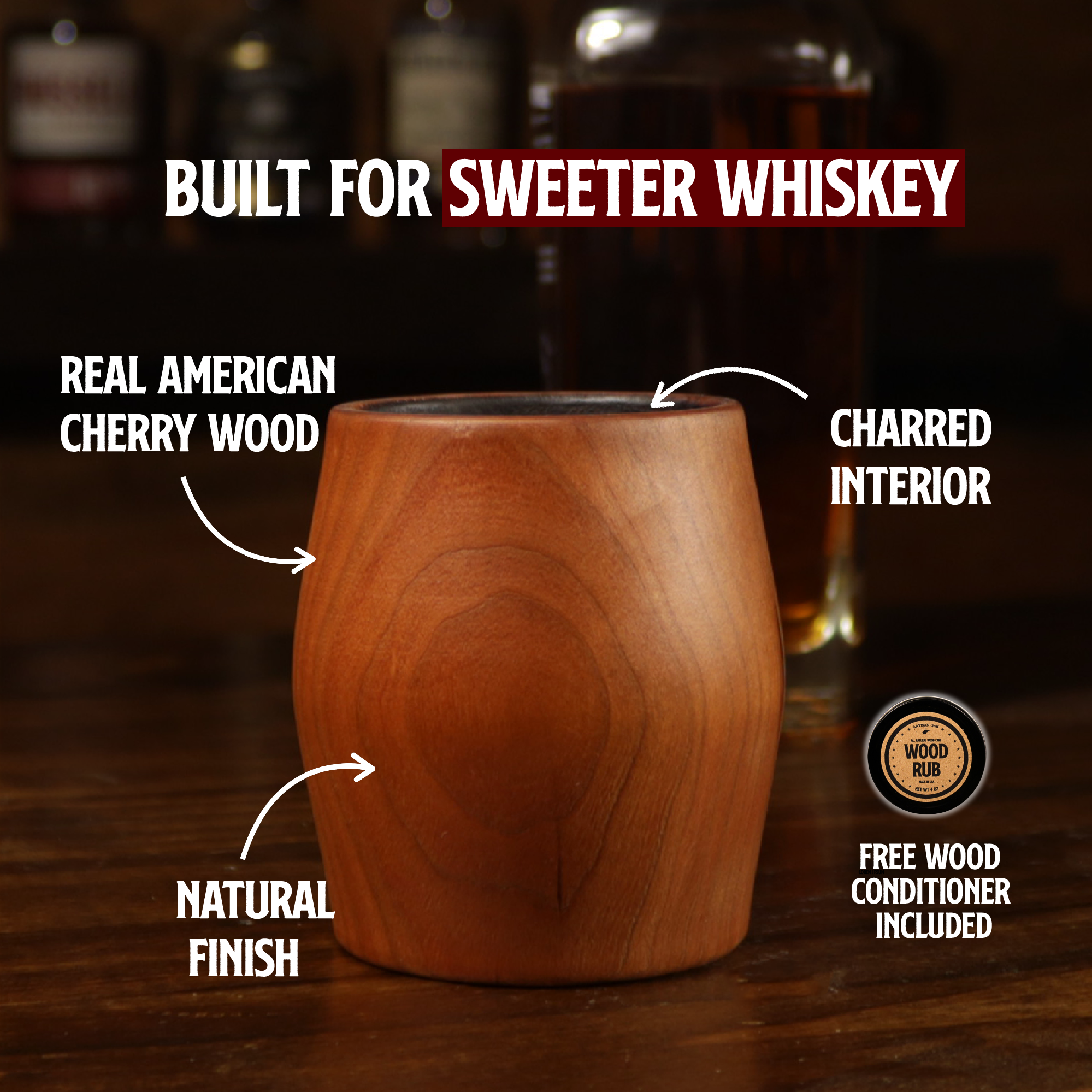 Cherry Whiskey Tumbler - Made in the USA – Artisan Oak