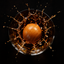 Cherry Whiskey Stone splashing into a glass of whiskey