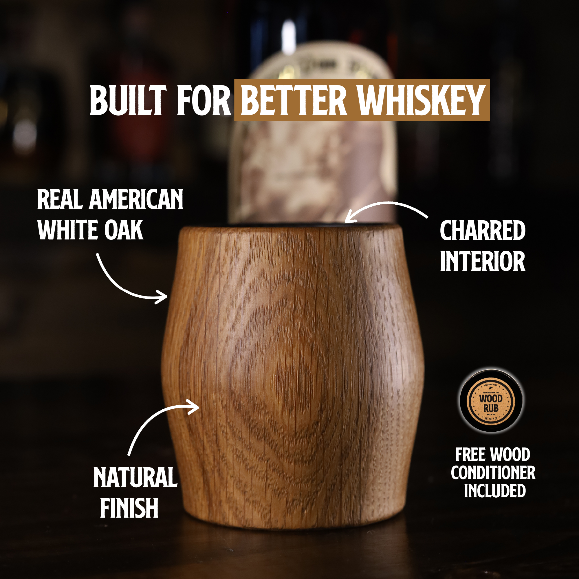 Oak Whiskey Tumbler