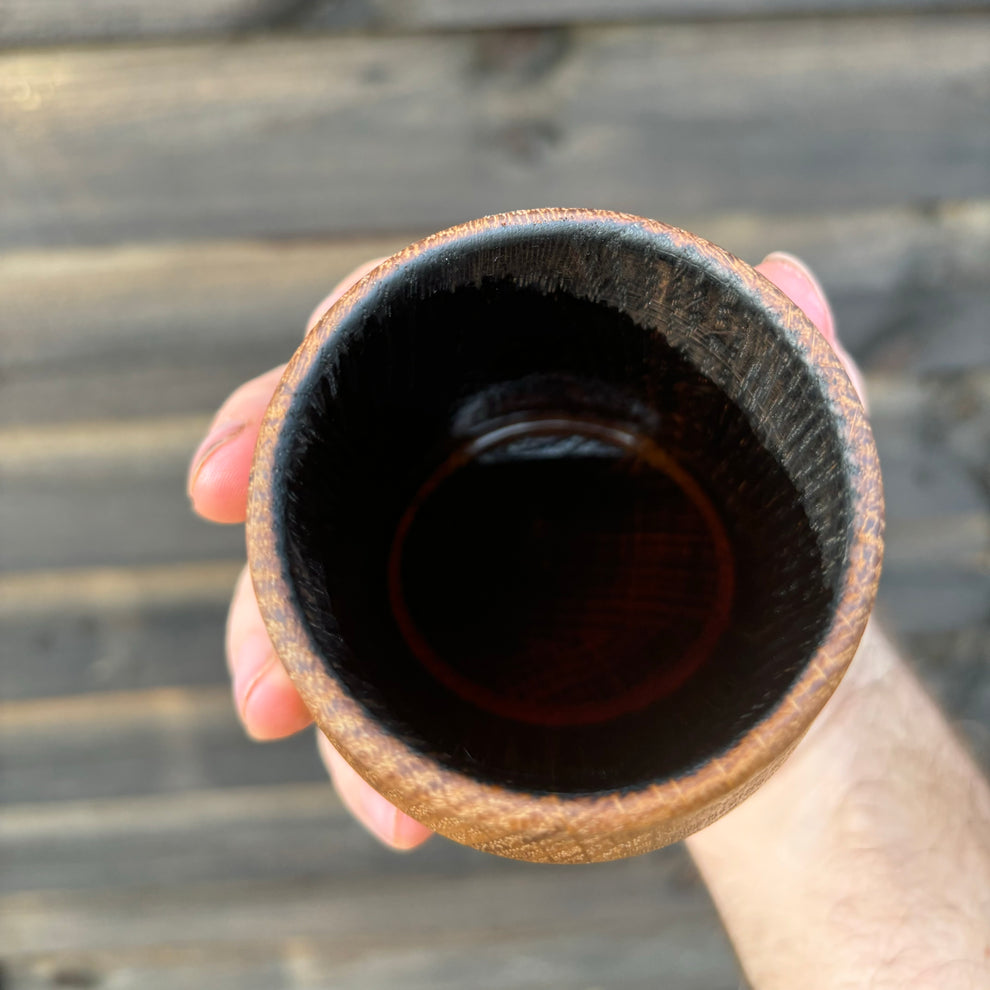 Engraved Oak Leaf Water Tumbler, Walnut